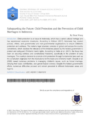 Alt text: Child marriage study paper from Global Journals focusing on Indonesia.