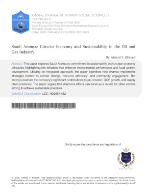 Saudi Arabia Circular Economy and Sustainability in Oil & Gas Industry.