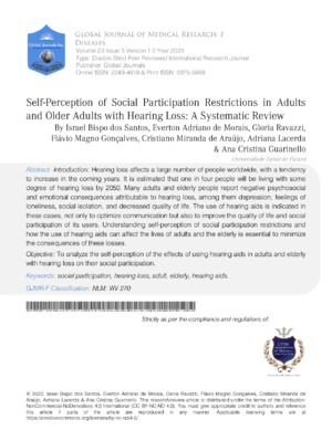 Enhancing social participation awareness in adults through hearing loss restrictions.