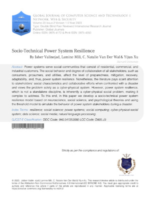 Enhancing socio-technical power system resilience for sustainable energy and cybersecurity.