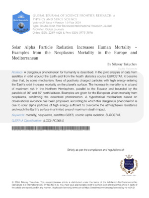 Alt text: Solar alpha particles increase human mortality in Europe and the Mediterranean.