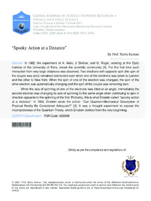 At a distance quantum entanglement research.