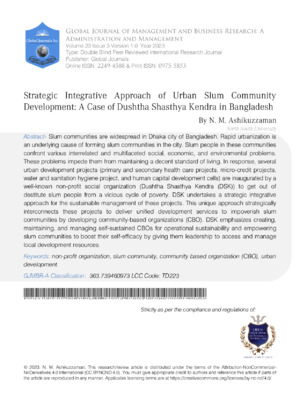 Urban Community Development Initiatives in Bangladesh.