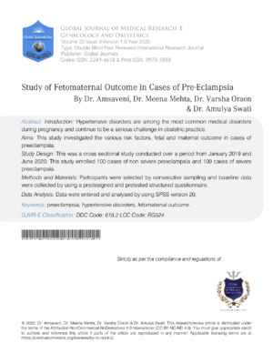 Fetomaternal outcomes research in obstetrics and gynecology.