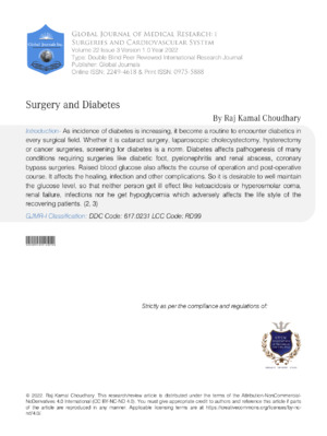 Diagnosing diabetes-related surgical risks and management strategies. Focus on surgical outcomes for diabetes patients in medical research.