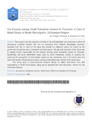 Efforts to combat tax evasion among small enterprise owners in Tanzania's Kilimanjaro region.