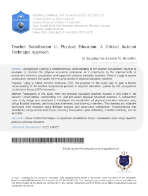 Enhances understanding of teacher socialization and incident techniques in physical education.