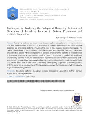 This image showcases techniques for predicting branching patterns in natural populations and their role in evolutionary studies.