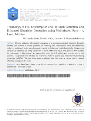 Efficient fuel consumption and emission reduction using mid-infrared rays in energy generation.