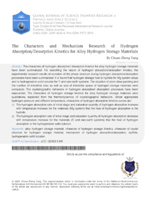 High-capacity alloy hydrogen storage kinetics study.
