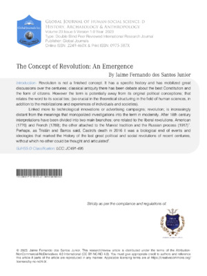 The Concept of Revolution: An Emergence.