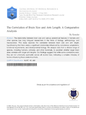 High-resolution image of brain size comparison and arm length analysis used in medical research.