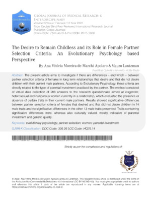 In-depth analysis of childlessness and its impact on female partners from an evolutionary psychology perspective.