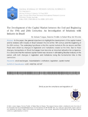 Alt text: Academic article on the evolution of capital markets from the 19th to 20th centuries in Brazil.