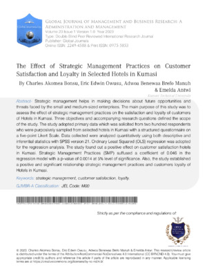 Customer loyalty and management.