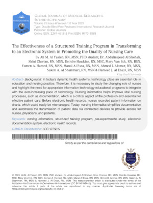 Nursing training program impact on nursing care quality.