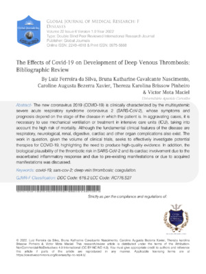 A detailed research on COVID-19 and deep venous thrombosis effects.