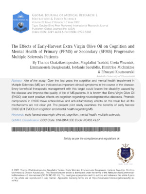 High-quality research on virgin olive oil's impact on mental and physical health in MS.