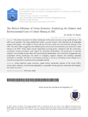 Examining human ecology in DRC.