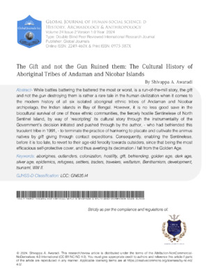Explore the cultural history of Aboriginal tribes in the Andaman and Nicobar Islands through academic research journals.