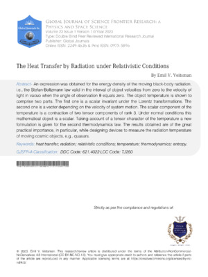 Radiation Relativistic Conditions.