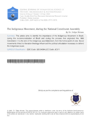 Indigenous movement participation in Brazil’s constitutional assembly.