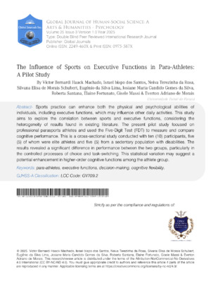 Alt text: Academic journal article on sports and executive functions by expert researchers.