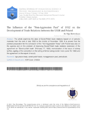 High-quality academic research on trade relations, USSR Poland relations, and non-aggression pacts.