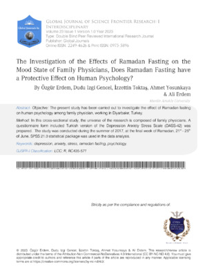 Fasting effects on family psychologists’ mood and psychological health, based on research from an academic journal.