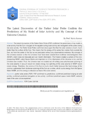 Solar activity model prediction.