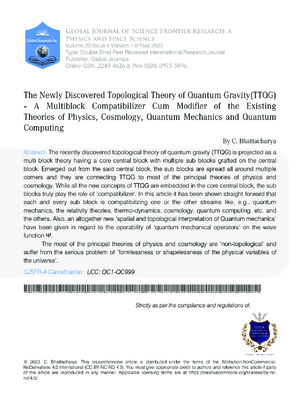 Alt text: Top journal publication on multiblock quantum gravity and modifications of physical theories.