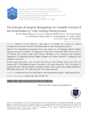 Optimal for unstable distal radius fractures management.