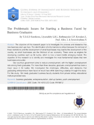 Detailed analysis of issues faced by business graduates and startup hurdles for new entrepreneurs.