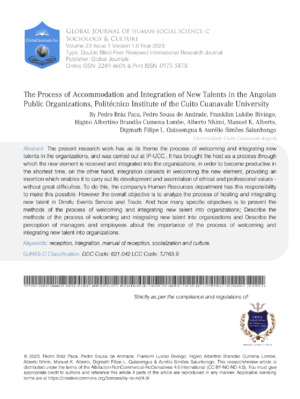 Detailed study on how Angolan public organizations adapt and integrate new talents for enhanced performance.