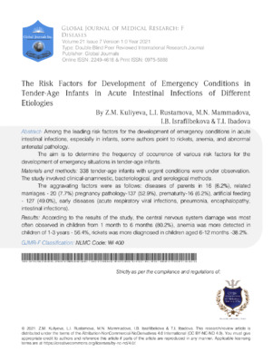Emergency risk factors for infants in different etiologies.