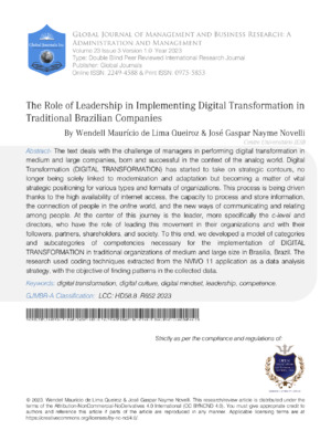 Leadership in Digital Transformation and Brazilian Companies.