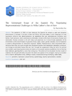 The image relates to academic research on negotiating local health impacts of the Spanish Flu pandemic, emphasizing social and political challenges.