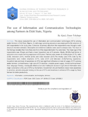 Information and Communication Advances in Agriculture, Nigeria.