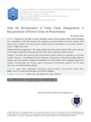 Alt text: Academic research on value chain revitalization and procurement strategies in modern supply chain management.