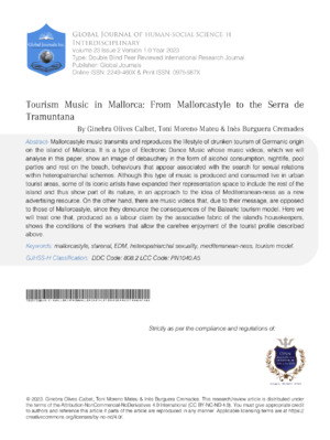 Mallorca music and tourism research for travel and cultural studies.