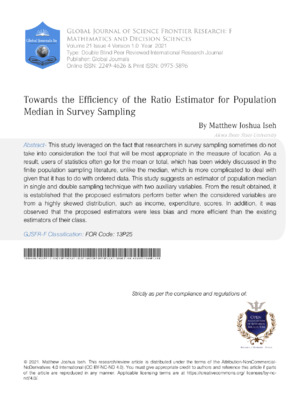 High-quality, SEO-optimized image showing a study on ratio estimators for population median sampling.