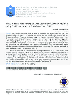 An academic article on quantum computers' impact on digital data processing and future in scientific research.