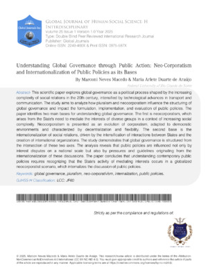 Governance, public policy, global governance, anti-corruption, international policy.