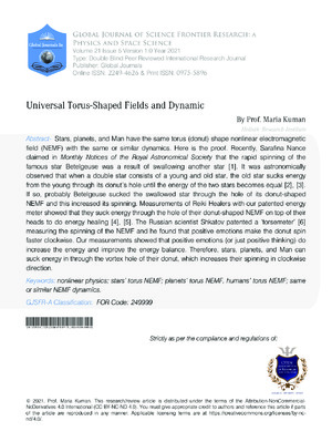 Torus fields and their role in space physics explained; highlights universal torus-shaped fields in astrophysics.