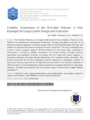 High-quality research on usability evaluation, design, and user-centric systems in engineering fields.