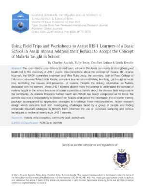 Using field trip worksheets to help students understand basic school concepts and connect to global research.