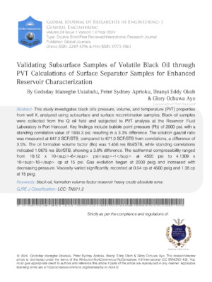 Subsurface Sample Validation for Reservoirs.