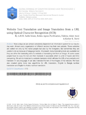 Alt: Academic research journal on website translation and OCR recognition technology advancements.