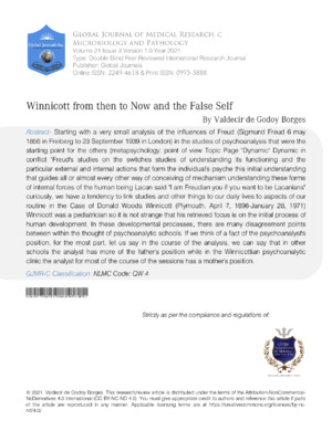Winnicott from then to Now and the False Self.