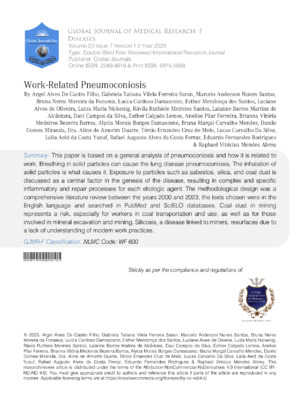 Pneumoconiosis caused by occupational exposure to dust particles in the workplace. Important for preventing respiratory diseases.